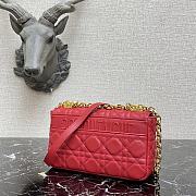Small Dior Caro Bag With Red Calfskin 621200 Size: 20×12×7cm - 2