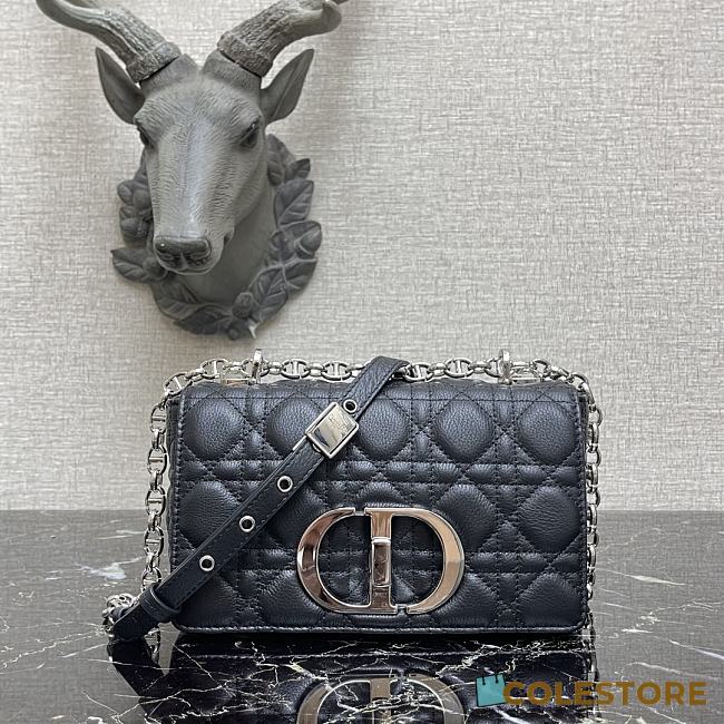 Small Dior Caro Bag With Black Calfskin 621200 Size: 20×12×7cm - 1
