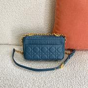 Small Dior Caro Bag With Sea Blue Calfskin 621200 Size: 20×12×7cm - 6