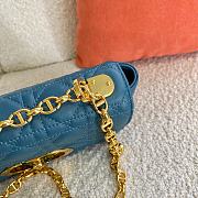 Small Dior Caro Bag With Sea Blue Calfskin 621200 Size: 20×12×7cm - 5