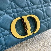 Small Dior Caro Bag With Sea Blue Calfskin 621200 Size: 20×12×7cm - 2