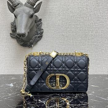 Small Dior Caro Bag With Black Calfskin Golden Chain 621200 Size: 20×12×7cm