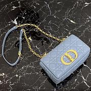 Small Dior Caro Bag With Blue Calfskin Golden Chain 621200 Size: 20×12×7cm - 5
