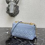 Small Dior Caro Bag With Blue Calfskin Golden Chain 621200 Size: 20×12×7cm - 4