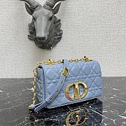Small Dior Caro Bag With Blue Calfskin Golden Chain 621200 Size: 20×12×7cm - 3