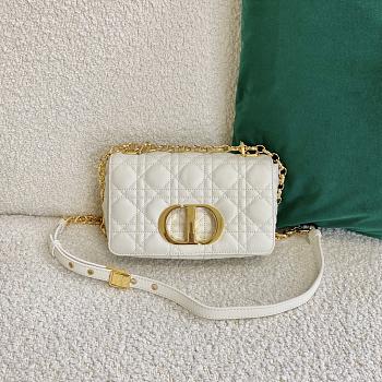 Small Dior Caro Bag With White Calfskin Golden Chain 621200 Size: 20×12×7cm