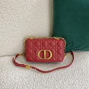 Small Dior Caro Bag With Red Calfskin Golden Chain 621200 Size: 20×12×7cm - 1