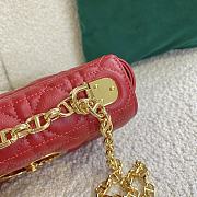 Small Dior Caro Bag With Red Calfskin Golden Chain 621200 Size: 20×12×7cm - 6