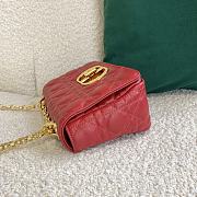 Small Dior Caro Bag With Red Calfskin Golden Chain 621200 Size: 20×12×7cm - 4
