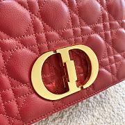 Small Dior Caro Bag With Red Calfskin Golden Chain 621200 Size: 20×12×7cm - 2