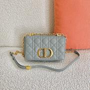 Small Dior Caro Bag With Grey Calfskin Golden Chain 621200 Size: 20×12×7cm - 1