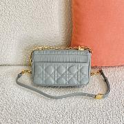Small Dior Caro Bag With Grey Calfskin Golden Chain 621200 Size: 20×12×7cm - 2