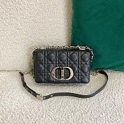 Small Dior Caro Bag With Black Calfskin Silver Chain 621200 Size: 20×12×7cm - 1