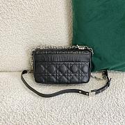 Small Dior Caro Bag With Black Calfskin Silver Chain 621200 Size: 20×12×7cm - 3