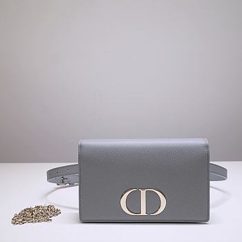 Dior Montaigne WOC With Grey Calfskin 9909 Size 19x12.5x4cm