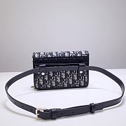 Dior Montaigne Blue Oblique Jacquard 9909 Size 19x12.5x4cm - 6
