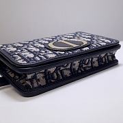Dior Montaigne Blue Oblique Jacquard 9909 Size 19x12.5x4cm - 5