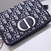 Dior Montaigne Blue Oblique Jacquard 9909 Size 19x12.5x4cm - 3