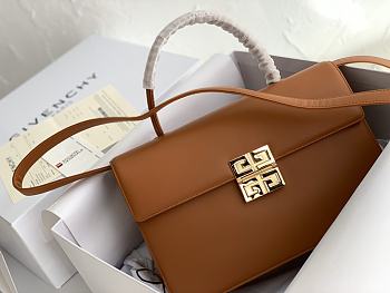 Givenchy Small GV3 Kelly Bag With Brown Calfskin Leather BB501 Size 29x19x10cm 