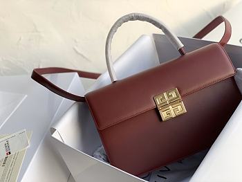 Givenchy Small GV3 Kelly Bag With Wine Calfskin Leather BB501 Size 29x19x10cm 
