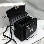 Givenchy Small GV3 Black Silver Chain Shoulder Bag BB501 Size 22x14x8cm  - 5