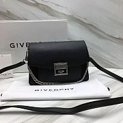 Givenchy Small GV3 Black Silver Chain Shoulder Bag BB501 Size 22x14x8cm  - 2