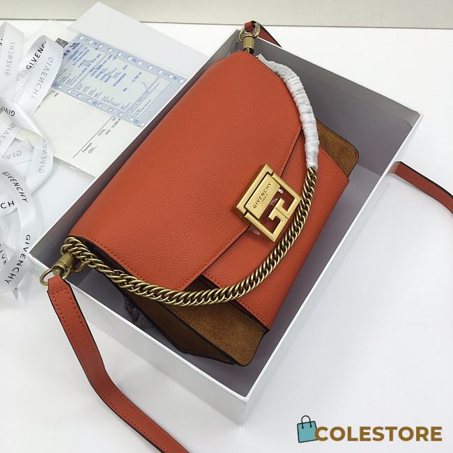 Givenchy Small GV3 Shoulder Bag With Brown Goatskin BB501 Size 22x14x8cm  - 1