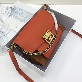 Givenchy Small GV3 Shoulder Bag With Brown Goatskin BB501 Size 22x14x8cm 