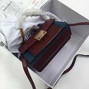 Givenchy Small GV3 Shoulder Bag With Wine Goatskin BB501 Size 22x14x8cm  - 5