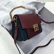 Givenchy Small GV3 Shoulder Bag With Wine Goatskin BB501 Size 22x14x8cm  - 6