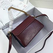 Givenchy Small GV3 Shoulder Bag With Wine Goatskin BB501 Size 22x14x8cm  - 4