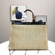 Fendi Peekaboo X-Tote Natural Raffia Bag 8BH374 Size 41x16x21.5cm  - 3