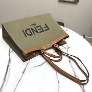 Fendi Peekaboo X-Tote Natural Embroidered Green Canvas 8BH374 Size 41x16x21.5cm  - 6