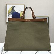 Fendi Peekaboo X-Tote Natural Embroidered Green Canvas 8BH374 Size 41x16x21.5cm  - 3