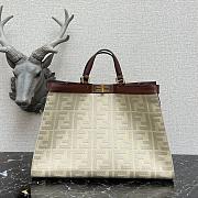 Fendi Peekaboo X-Tote Natural Embroidered White Canvas 8BH374 Size 41x16x21.5cm  - 1