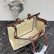 Fendi Peekaboo X-Tote Natural Embroidered White Canvas 8BH374 Size 41x16x21.5cm  - 4