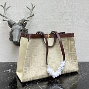 Fendi Peekaboo X-Tote Natural Embroidered White Canvas 8BH374 Size 41x16x21.5cm  - 3