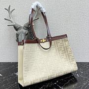 Fendi Peekaboo X-Tote Natural Embroidered White Canvas 8BH374 Size 41x16x21.5cm  - 5