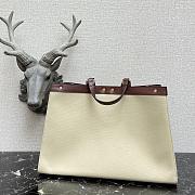 Fendi Peekaboo X-Tote Natural Embroidered White Canvas 8BH374 Size 41x16x21.5cm  - 6
