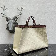 Fendi Peekaboo X-Tote Natural Embroidered White Canvas 8BH374 Size 41x16x21.5cm  - 2