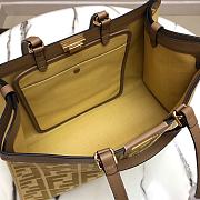 Fendi Peekaboo X-Tote Natural Embroidered Yellow Canvas 8BH374 Size 41x16x21.5cm  - 6