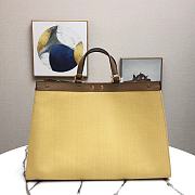 Fendi Peekaboo X-Tote Natural Embroidered Yellow Canvas 8BH374 Size 41x16x21.5cm  - 2