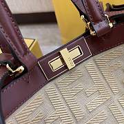Fendi Peekaboo X-Tote Natural Embroidered Beige Straw Bag 8BH374 Size 41x16x21.5cm  - 5