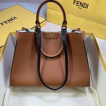 Fendi Peekaboo X-Tote Bag With Brown Leather 8BH374 Size 35x26x13cm