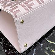 Fendi Peekaboo X-Tote Natural Embroidered Pink Canvas 8BH374 Size 41x16x21.5cm  - 2