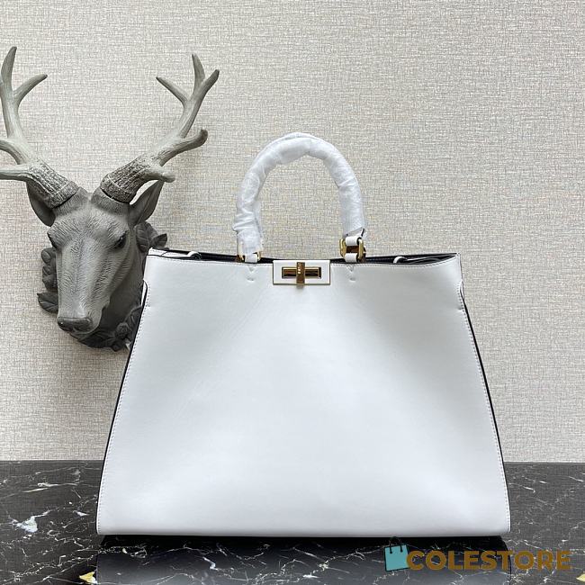 Fendi Peekaboo X-Tote Bag With White Leather 8BH374 Size 41x11x29cm  - 1