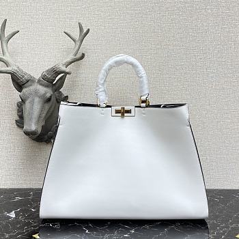 Fendi Peekaboo X-Tote Bag With White Leather 8BH374 Size 41x11x29cm 