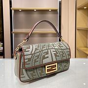 Fendi Baguatte Grey Fabric Bag 8BR60 Size: 28×6×14cm  - 6