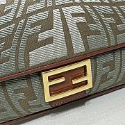 Fendi Baguatte Grey Fabric Bag 8BR60 Size: 28×6×14cm  - 2