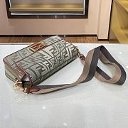 Fendi Baguatte Grey Fabric Bag 8BR60 Size: 28×6×14cm  - 5